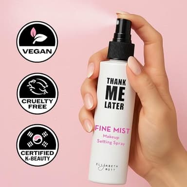 Elizabeth Mott Thank Me Later 3-in-1 Dewy Makeup Setting Spray - Hydrating & Long-Lasting Fine Mist with Niacinamide for Radiant, Glowy Skin - Lightweight, Oil-Free & Cruelty-Free Formula, 95 mL - Image 8