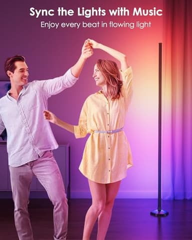 Corner Floor Lamp, 65" RGB Color Changing Mood Light with Remote Control, Dimmable LED Corner Lamp with Music Sync, Modern Floor Lamp for Living Room Gaming Room - Image 7