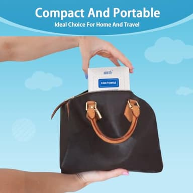 HOMEXCEL Face Towels, 100 Count (2 Box) Disposable Face Towelettes, Biodegradable Makeup Remover Dry Wipes, Super Soft Clean Facial Towels Wash Cloth for Sensitive Skin - Image 8