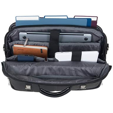 Kenneth Cole REACTION Show Business 16" Colombian Leather Business Laptop Portfolio Messenger Bag, Black - Image 8