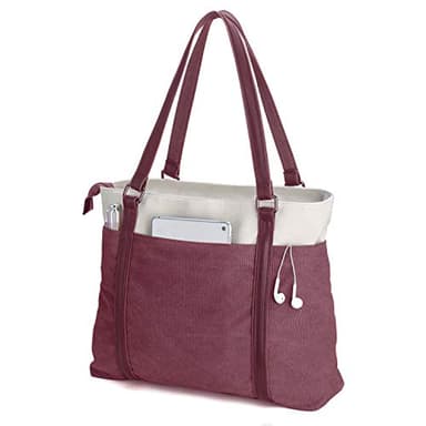 Women's Work Bag with Laptop Compartment Zipper Pockets Teacher Totes Purse - Image 1