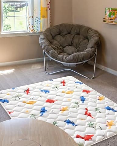 Odorless Premium Foam Baby Play Mat 50" x 50", Soft Microfiber Fabric Crawling Mat for Floor- Comfortable and Hypoallergenic, Non-Slip Cushioned Floor Playpen mat for Infants,Babies,Toddlers - Image 6