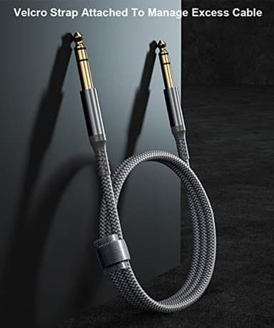 Elebase 1/4 Inch TRS Instrument Guitar Cable 10ft 2Pack,Straight 6.35mm Guitar Bass AMP Cord,Quarter Inch 6.3mm Male Jack Stereo Audio Balanced Line for Electric Guitar,Bass,Keyboard,Amplifier,Speaker - Image 6