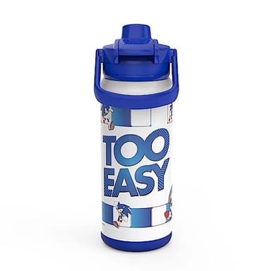 zak! Beacon Insulated Bottle, Sonic the Hedgehog - 20 oz - Durable Stainless Steel - Double-Wall Vacuum Insulation, Silicone Spout & Push-Button, Leak-Proof Lid - Dishwasher Safe - Image 5