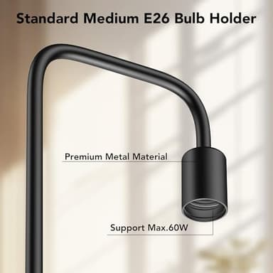 QiMH Industrial Floor Lamp with Light Bulb,Metal Tall Standing Lamp,Tall Modern Black Led Floor Lamp for Home Decor Bedroom Reading Office, Black - Image 8