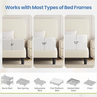 Yaheetech 8 Inch Twin Mattress 3 Foam Layer Cooling Gel Memory Foam Mattresses, Green Tea for Fresher Sleep, Medium Firm, CertiPUR-US Certified, Twin Size Mattress in a Box - Image 8