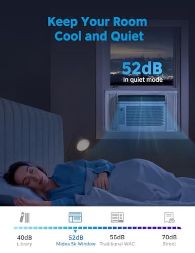 Midea 5,000 BTU EasyCool Window Air Conditioner - Cool up to 150 Sq. Ft. with Easy-to-Use Mechanical Controls and Reusable Filter, Perfect for Small Bedroom, Living Room, Home Office - Image 5