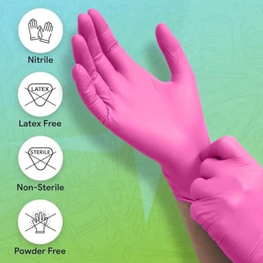 FifthPulse Fuchsia Hot Pink Nitrile Disposable Gloves - Case of 1000 3 Mil Nitrile Gloves X Large - Powder and Latex Free - Surgical Medical Exam, Food Safe Cooking - Image 4