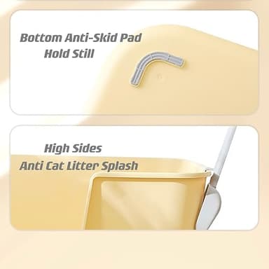 TownTime Extra Large Litter Box with High Sides 24.60" Lx16.92 Wx12.99 H,Anti-Splashing Kitty Litter Box,Tool-Free Assembly,Multi cat Litter Box,Jumbo Litter Box (Green) - Image 6