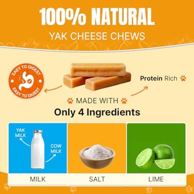 Tibetan Dog Chew Yak Cheese Sticks - Natural Handmade Treats for Large Dogs, Long-Lasting, Easy to Digest with No Additives, Rawhide, Grains, or Gluten, Perfect for Aggressive Chewers, 5 Chews - Image 3