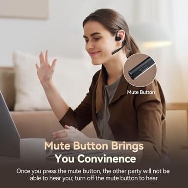 CXK Open Ear Headphones with Mic, Bluetooth Headset with AI Noise Cancellation Microphone Bluetooth 5.3 Air Conduction Headphones Wireless Headset with Mic for Work Call Meeting Driving - Image 5