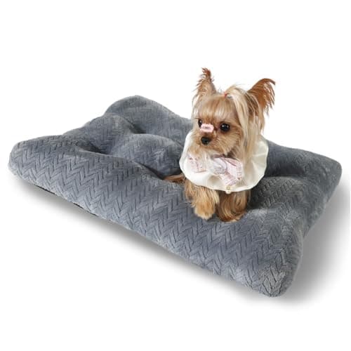 Klamklovf Dog Bed Crate Pad for Small Dogs, Fits 24Inch Dog Crate, Easy Maintenance, Machine Wash (Grey, Small (24'*18'*4")) - Image 1
