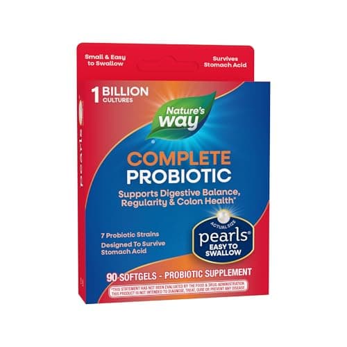 Nature's Way Complete Probiotic Pearls, Supports Digestive Balance*, 1 Billion Live Cultures, Supplement for Men and Women, No Refrigeration Required, 90 softgels - Image 1