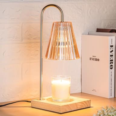 Marycele Candle Warmer Lamp with Timer, Vintage Amber Nightstand Candle Warming Lamp for Home Room Decor, Dimmable Wax Warmer for Jar Candles, Wedding Registry Gifts for Women Couples 2025 - Image 1