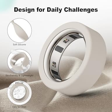 Snyeest Protector Compatible for Oura Ring 4/Gen 3 Cover,Silicone Anti-Scratch Elastic Ring Finger Case Woking Out Gym for Women Men- Clear+Starlight- M for 8/9/10/11 - Image 5