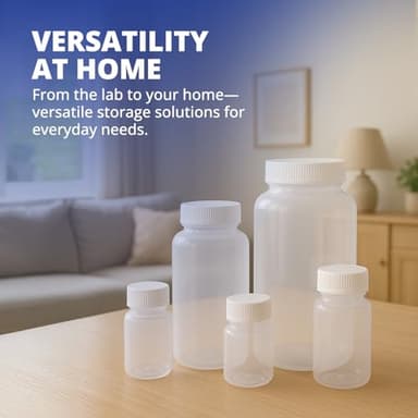 United Scientific® Unistore™ - Sample Containers with Lids - Laboratory Grade Polypropylene Wide Mouth Reagent Bottle - 16 Oz Bottles with Caps (500ml), Plastic Bottles with Lids, Pack of 12 - Image 7