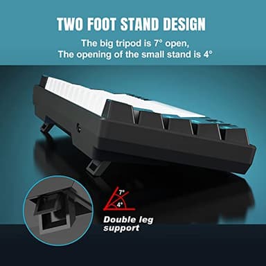 Snpurdiri 60% Wired Mechanical Gaming Keyboard, Ice Blue LED Backlit 61 Keys Mini Wired Office Keyboard for Windows Laptop PC Mac (Black-White, Red Switches) - Image 3