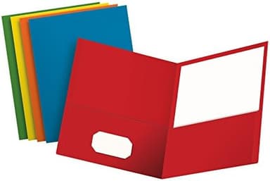 Oxford 2 Pocket Folders, Textured Paper, Assorted Colors (Light Blue, Red, Yellow, Orange, Green), Letter Size, 50 Per Box - Image 3
