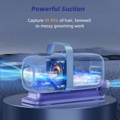 buenkee Dog Grooming Kit with Vacuum, All-in-One Pet Grooming Vacuum for Dogs and Cats, Low Noise Pet Hair Clipper & Shedding Brush, Dog Hair Remover, Cat Pet Groomer Set with Cleaning Brushes, Blue - Image 7