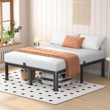 VIPSHOW 18 Inch Queen Heavy Duty 3500 lbs Bed Frame with Round-Corner Legs & Anti-Squeak Design – Quick Assembly Metal Platform, No Box Spring Needed - Image 8