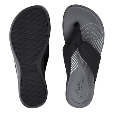 Clarks womens Arla Glison Flip Flop, Black Fabric, 9 US - Image 8