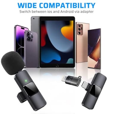 Dual Wireless Lavalier Microphone for iPhone, iPad - Perfect for Video Conferencing, Recording, and Live Streaming - Image 6
