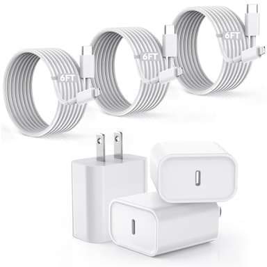【Apple MFi Certified】Fast Charger iPhone,Fast i Phone Charging Cord 3Pack iPhone Charger Fast Charging Plug Block 6FT USB C to Lightning Cable for iPhone 14/14 Pro Max/Plus/13 Mini/12/11/XR/XS,AirPods - Image 1