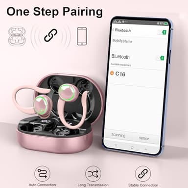 Wireless Earbuds, Bluetooth 5.4 Headphones Sports, 50H Playback Over-Ear buds with ENC Noise Cancelling Mic, Deep Bass Fitness Earphones with Earhooks, IP7 Waterproof Headset for Workout Running Gym - Image 5