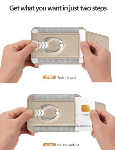 ExtreLife For Magsafe Wallet with Grip, 6-Card Holder, Stronger Magnetic Card Wallet Holder for iPhone 17/16/15/14/13/12 Series, Leather Magnetic Phone Wallet with Privacy Flap, Desert Titanium Gold - Image 7