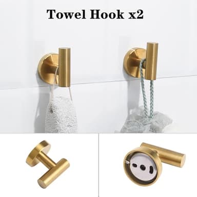 Ntipox Brushed Gold Bathroom Hardware Accessories Set 5 Piece, Stainless Steel Bath Towel Bar Set 24 Inch,Toilet Paper Holder,Towel Ring Holder,Towel Rack Set,Gold Bathroom Accessories Kit - Image 6