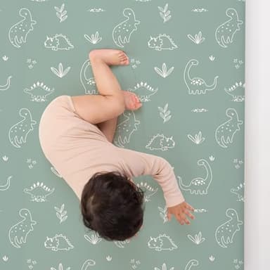 BROLEX Baby Fitted Crib Sheets: Kid Crib Sheets - Set of 2 for Toddler Standard Size Crib Mattress for Boys and Girls - Jersey Knit Crib Bed Sheets Cute Dinosaurs - Image 5