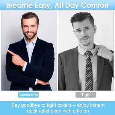 16 Pcs 4 Styles Collar Extenders for Mens Shirts, Elastic Neck Extenders/Button Extender for Dress Shirts, Tie, Suit Accessories Men for 1/2 Size Expansion of Men Dress Shirts - Image 5