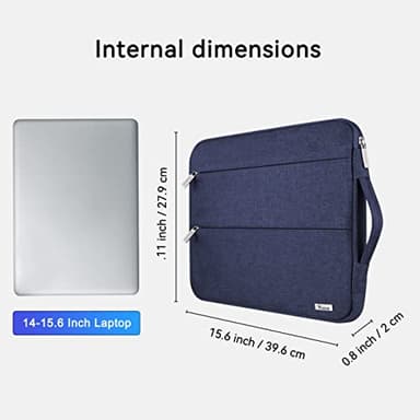 Voova Laptop Sleeve Carrying Case 15.6 16 Inch,Slim Computer Cover Bag Compatible with MacBook Pro 15/16, Dell xps 15,15-16 Inch HP Dell Asus Acer Laptop, Blue - Image 5
