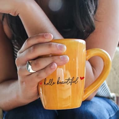 8 Styles Hello Beautiful Mirror Decal Rear View Mirror Sticker Passenger Princess Car Decor Vanity Accessories for Women Self Affirmations Mirror Window Decal Gift - Image 4