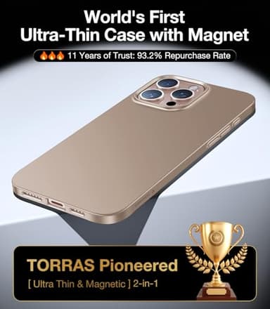 TORRAS Magnetic Slim-Fit for iPhone 16 Pro Max Case 6.9 inch, Ultra-Thin 16 ProMax Phone Case Compatible with MagSafe, Light Anti-Scratch Matte Hard PC Bayer OriginFit, Desert Titanium - Image 3
