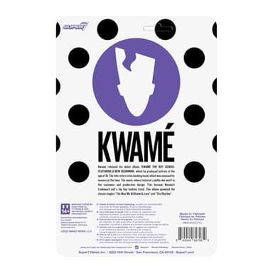 Super7 Kwamé White and Black Polka Dot - 3.75" Kwamé Action Figure with Accessory Hip Hop Collectibles and Retro Toys - Image 3