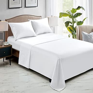 FreshCulture Twin Flat Sheets Only, Pack of 6, Soft Microfiber Bedding Sheets for Home, Salons, Hotels, Bulk Flat Sheets Only Twin Size (White) - Image 6
