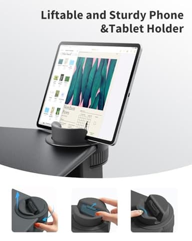 SAIJI Laptop Lap Desk - Fits Up to 17" Laptops, Lightweight Lap Tray Table Stand with Soft Leather Wrist Pad, External Monitor Holder, Lap Desk with Cushion for Home Office Working/Gaming On Couch - Image 4