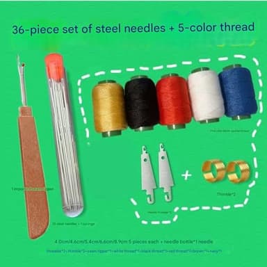 Big Eye Steel Sewing Needles Kit, 37PCS Stainless Steel Sewing Needle Kit, Steel Needle Sewing Kit, Stainless Steel Needles for Hand Sewing Kit, for Hand Sewing(36 pcs) - Image 8