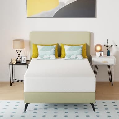 FDW | 12 Inch Full Mattress | Medium Firm | Gel Memory Foam Mattress | White | Bed in a Box, CertiPUR-US Certified | Pressure Relief, Cooling Ventilated Foam | Washable Removable Cover - Image 1