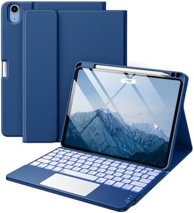 Compatible with iPad Air 11 Inch & Air 5th/ Air 4th Generation Case with Keyboard - Multi-Touch Trackpad, 7-Color Backlit, Detachable Folio Cover for Air 11-inch M3/M2 (2025/2024) (Navy Blue - Image 3