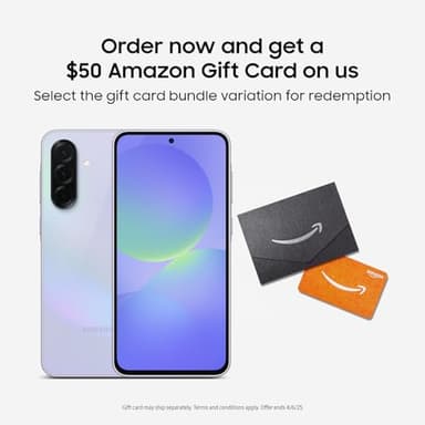 SAMSUNG Galaxy A36 5G A Series Cell Phone + $50 Amazon Gift Card, 128GB Unlocked Android Smartphone, AMOLED Display, Rugged Design, US Version, 2025, US 1 Yr Manufacturer Warranty, Awesome Lavender - Image 1