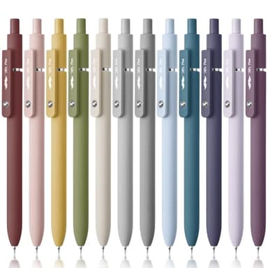 Mr. Pen- Retractable Gel Pens, 12 Pack, Morandi and Vintage Barrels, Fast Dry, Black Gel Pens Fine Point 0.5mm, Aesthetic Pens for Journaling - Image 1
