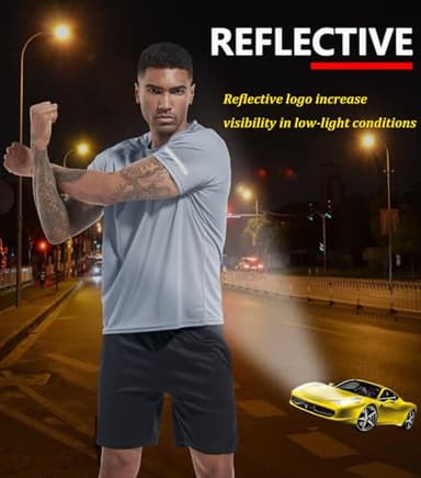 3 Packs Workout Shirts for Men - Activewear Tops Gym Shirts Dry Fit Mesh Moisture Wicking Running Fitness Short Sleeve Crewneck Sports Athletic T-Shirt Tops Black/Gray/Blue-3P02-M - Image 4