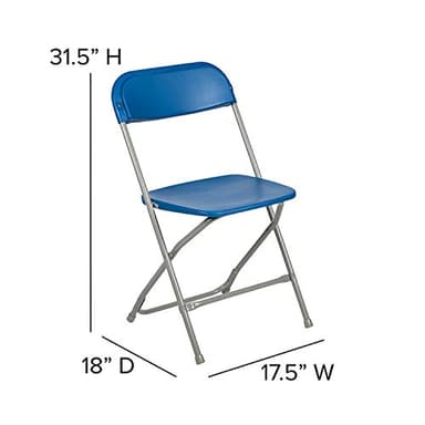 Flash Furniture Hercules Series Plastic Folding Chairs for Parties and Weddings, Stackable Commercial Event Seats, Set of 10, Blue - Image 3