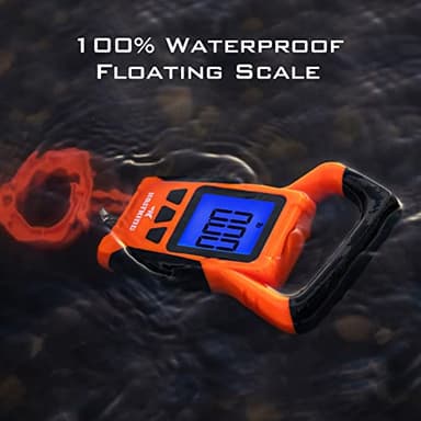 KastKing Fish Scale, WideView Floating Waterproof Digital Scale with No-Puncture Lip Gripper, 2.5” Large LCD Display, 110lb Capacity, Stores up to 9 Weights, Orange - Image 2
