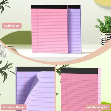 Legal Pads 8.5 x 11 Colored Note Pads, 2 Pack Notepads 8.5 x 11 Lined Paper, Colored Notebook Paper Writing Pads 30 Sheets per Colored Paper Pads 8.5 x 11 for Purple Legal Pads Home Office School - Image 4