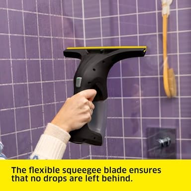 Kärcher WV 1 Plus Black Edition Window Vacuum Squeegee - for Showers, Mirrors, Glass, & Countertops - 10 in. Squeegee Blade - Image 7