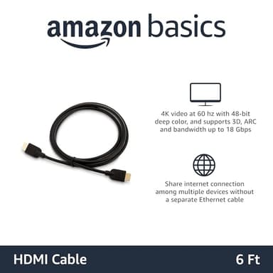 Amazon Basics High-Speed 4K Ultra HD HDMI 2.0 Cable/Cord, 6 feet, 24-Pack, 18 Gbps, 60 Hz, 2160p, 48 bit, Male-to-Male, Ethernet Ready, 3D, Black - Image 2