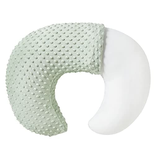 Baby Nursing Pillow and Body Positioner with Premium Slipcover for Breastfeeding for Baby Boys and Girls, Feeding Pillow with Breathable Comfortable Pillowcase (Green) - Image 1